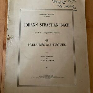 Johann Sebastian Bach 48 Preludes and Fugues for Clavichord Vintage Sheet Music